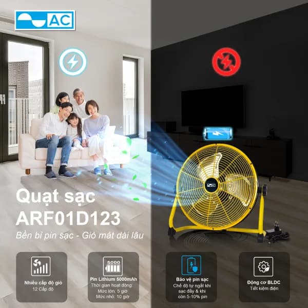 So sánh giá Quạt sạc điện AC 3 cánh ARF01D123 12W rẻ nhất? - Ảnh 14