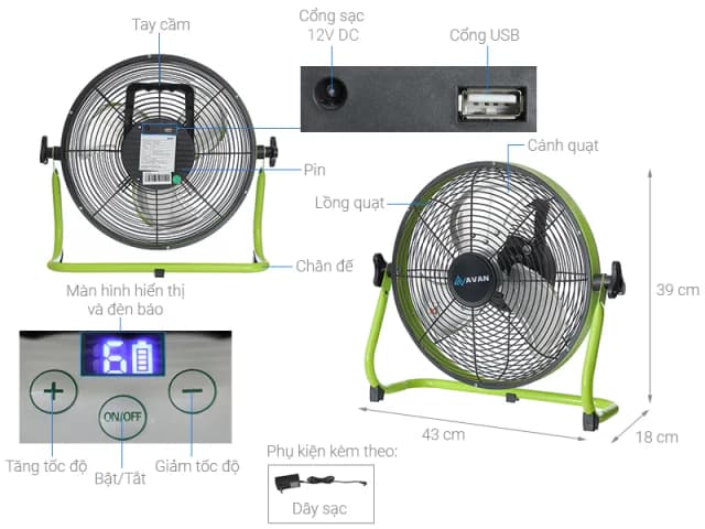 So sánh giá Quạt sạc điện AVAN 3 cánh AVF-C30DC 15W rẻ nhất? - Ảnh 4