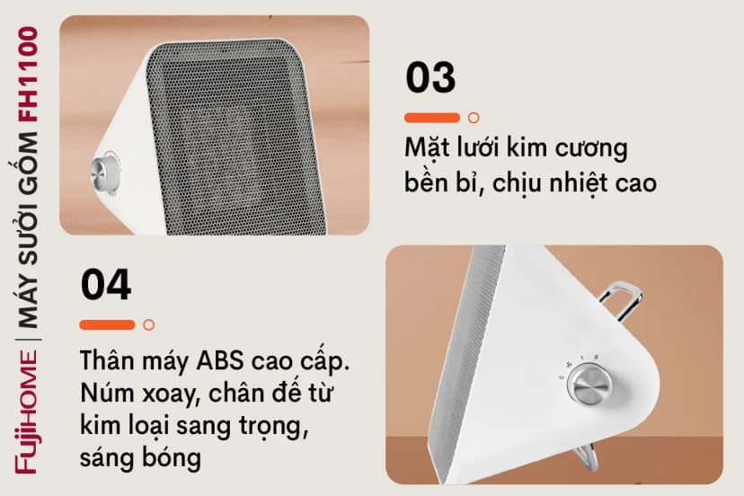 Quạt sưởi gốm FUJIHOME FH1100 - Giá rẻ nhất hôm nay - Ảnh 10