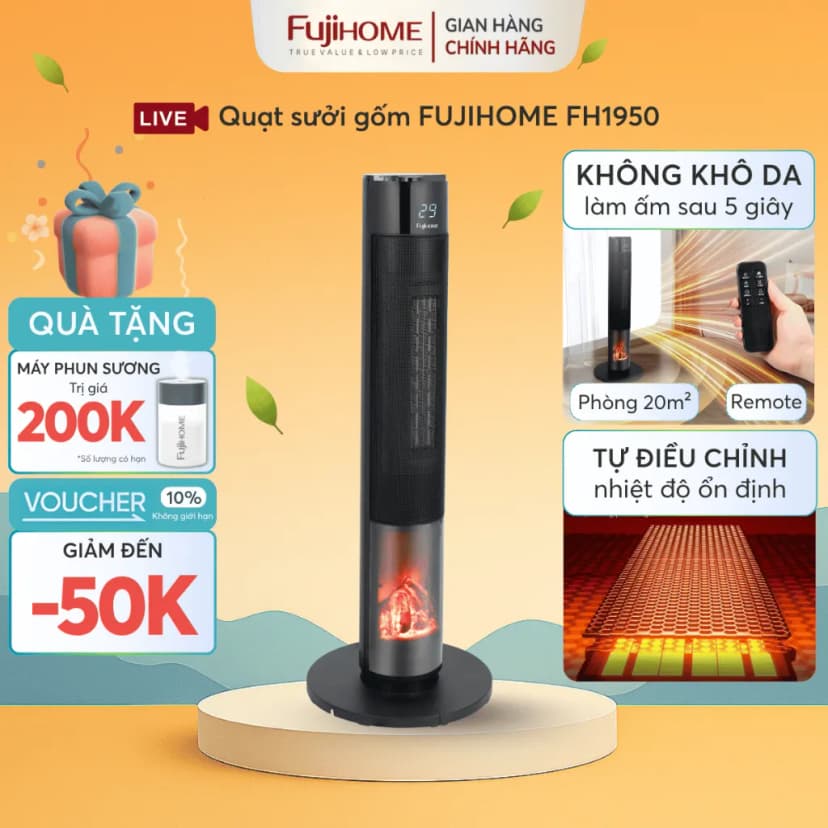 Quạt sưởi gốm FUJIHOME FH1950 - Giá rẻ nhất hôm nay - Ảnh 20