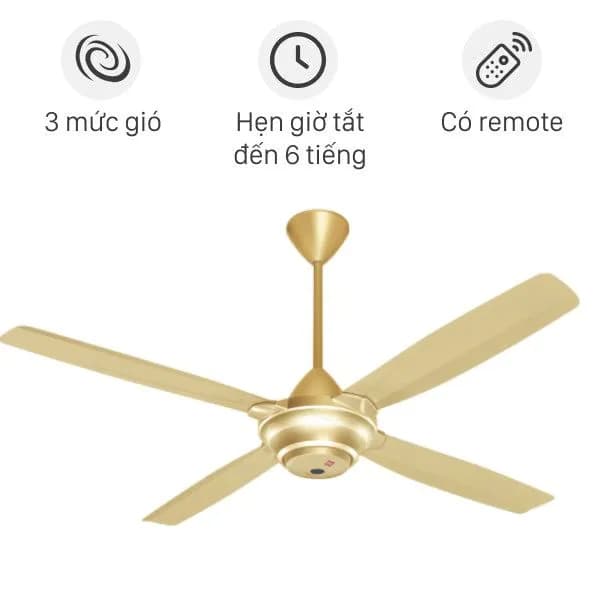 So sánh giá Quạt trần KDK 4 cánh M56XR(GD) 59W - Tìm sản phẩm giá rẻ nhất - Ảnh 1