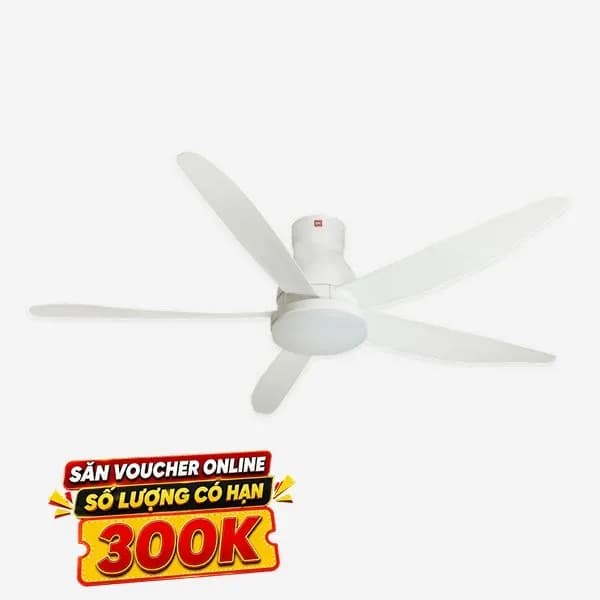 Quạt trần KDK 5 cánh U60FWS(WH) 59W - Giá rẻ nhất hôm nay - Ảnh 1