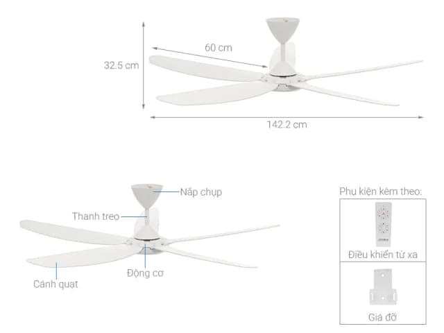 So sánh giá Quạt trần Sunhouse Apex 5 cánh APF7668W 60W rẻ nhất? - Ảnh 8