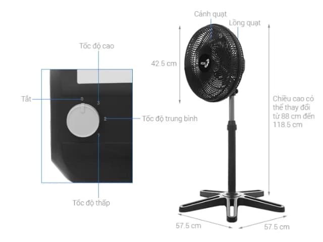 So sánh giá Quạt treo tường Asia 5 cánh VY617090 55W rẻ nhất? - Ảnh 11