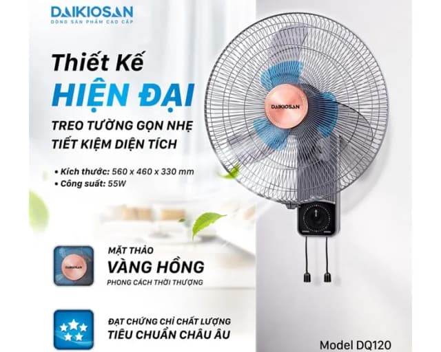 So sánh giá Quạt treo tường Daikiosan 6 cánh DQ120 55W rẻ nhất? - Ảnh 5
