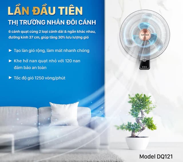 So sánh giá Quạt treo tường Daikiosan 6 cánh DQ121 55W rẻ nhất? - Ảnh 12