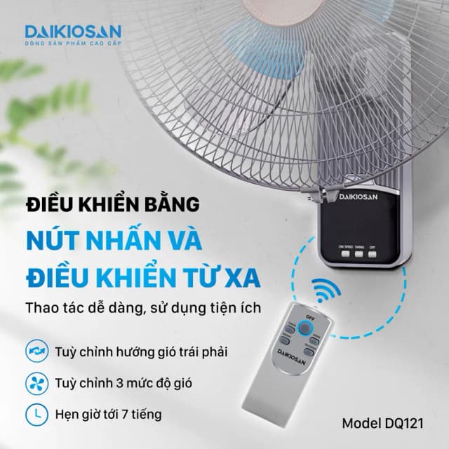 So sánh giá Quạt treo tường Daikiosan 6 cánh DQ121 55W rẻ nhất? - Ảnh 4