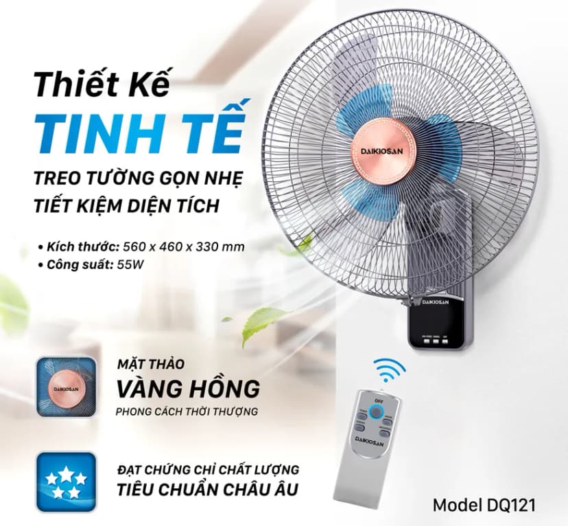So sánh giá Quạt treo tường Daikiosan 6 cánh DQ122 60W - Tìm sản phẩm giá rẻ nhất - Ảnh 10