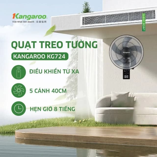 So sánh giá Quạt treo tường Kangaroo 5 cánh KG724 55W rẻ nhất? - Ảnh 4