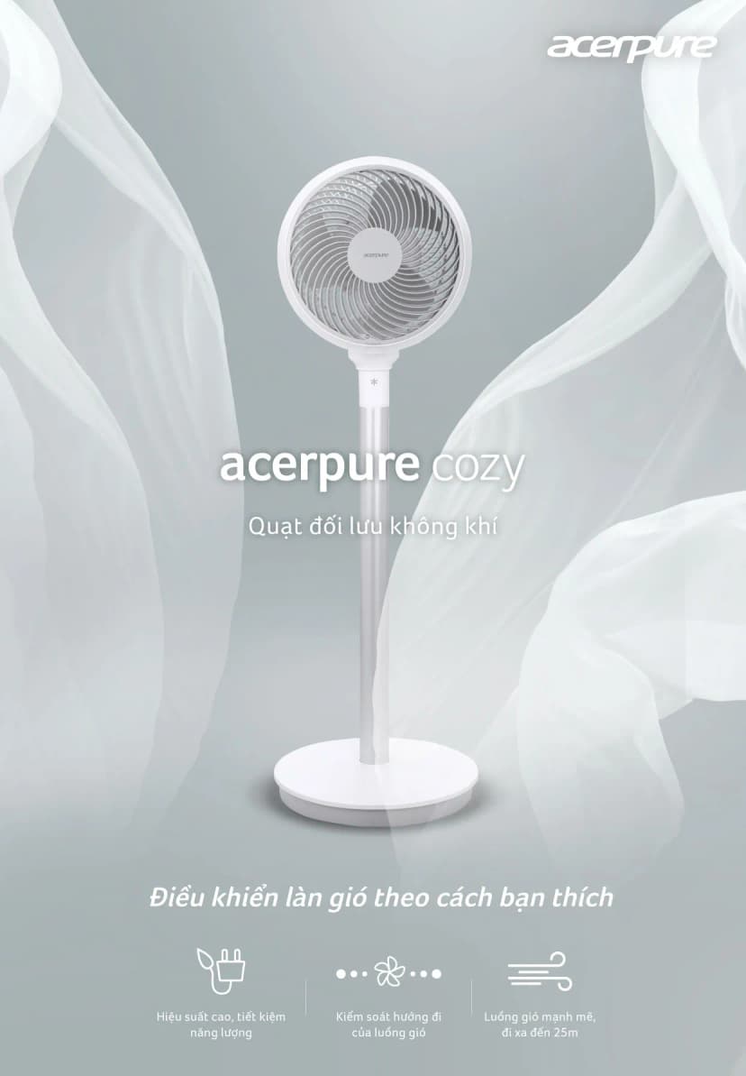Quạt tuần hoàn Acerpure Cozy F1 3 cánh AF551-20W 25W - Giá rẻ nhất hôm nay - Ảnh 7
