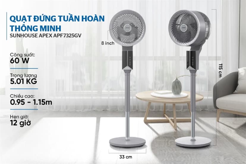 So sánh giá Quạt tuần hoàn Sunhouse Apex 3 cánh APF7318GV 40W - Tìm sản phẩm giá rẻ nhất - Ảnh 6