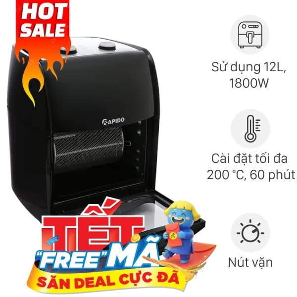 So sánh giá Lò chiên không dầu Rapido 12 lít RAF-12M1 rẻ nhất? - Ảnh 16