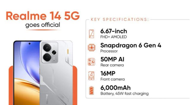 Điện thoại realme 14 5G 12GB/256GB - 14