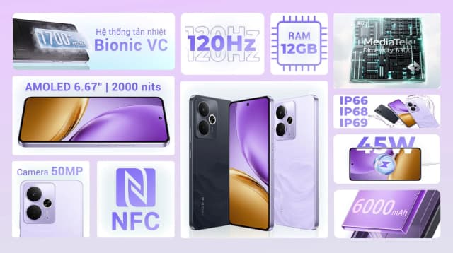 Điện thoại realme 14T 5G 12GB/256GB - 5