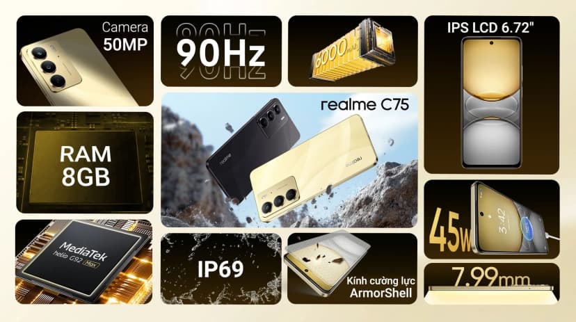 So sánh giá Điện thoại realme C75 8GB/128GB - Tìm sản phẩm giá rẻ nhất - Ảnh 11