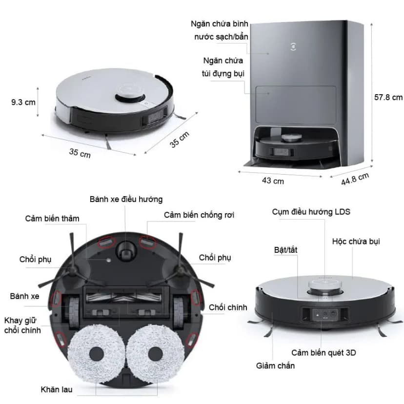 Robot hút bụi lau nhà Ecovacs X12 OMNICYCLONE - Giá rẻ nhất hôm nay - Ảnh 5