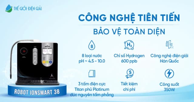 So sánh giá Máy lọc nước điện giải ion kiềm nóng nguội ROBOT IonSmart 38X 3 tấm điện cực rẻ nhất? - Ảnh 18
