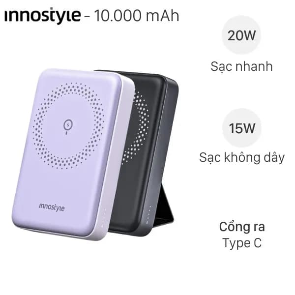 So sánh giá Pin sạc dự phòng Polymer 10000mAh Không dây Magnetic Type C PD 20W Innostyle PowerMag Slim IM20PD rẻ nhất? - Ảnh 7