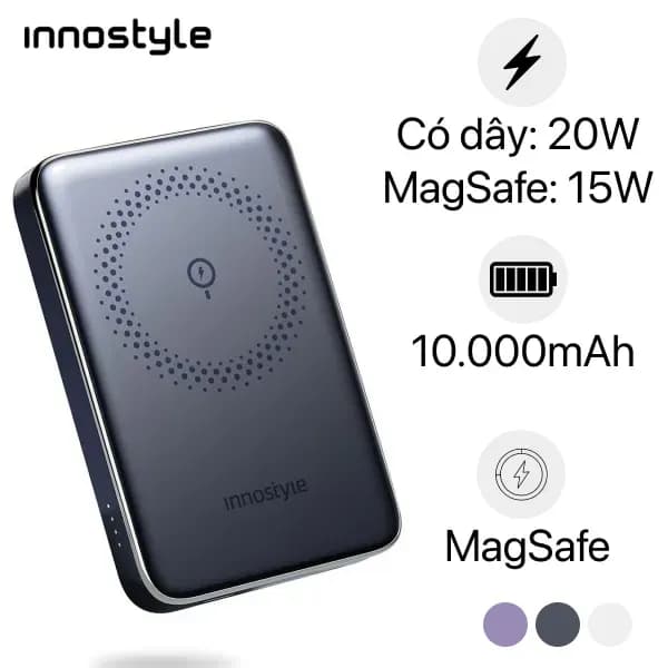 So sánh giá Pin sạc dự phòng Polymer 10000mAh Không dây Magnetic Type C PD 20W Innostyle PowerMag Slim IM20PD rẻ nhất? - Ảnh 10