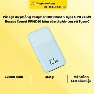 So sánh giá Pin sạc dự phòng Polymer 10000mAh Type C PD 22.5W Baseus Comet PPMD10 kèm cáp Lightning và Type C rẻ nhất? - Ảnh 9