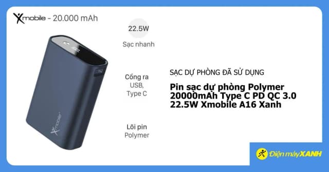 Top 1 so sánh giá Pin sạc dự phòng Polymer 20000mAh Type C PD QC 3.0 22.5W Xmobile S2032 kèm cáp Lightning và Type C - Tìm sản phẩm giá rẻ nhất - Ảnh 59