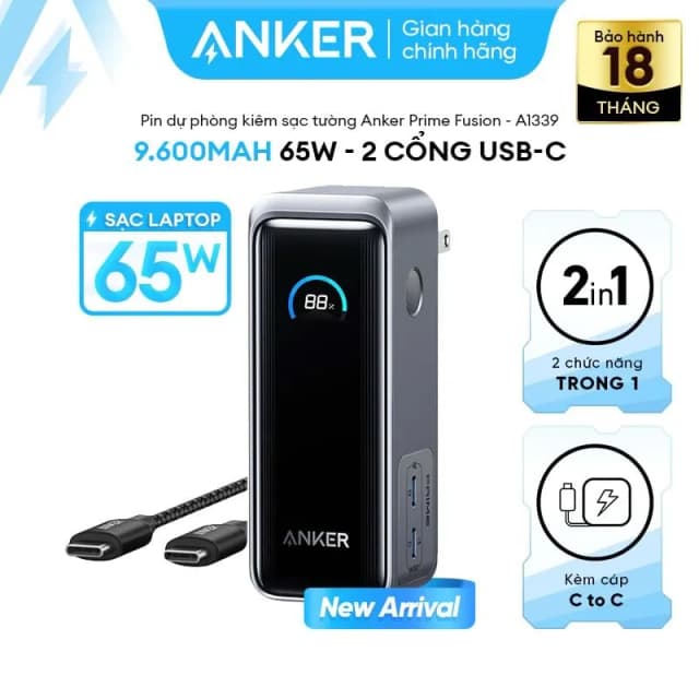 So sánh giá Pin sạc dự phòng 9600mAh Type C PD 65W Anker Prime Fusion A1339 tích hợp Adapter sạc rẻ nhất? - Ảnh 7