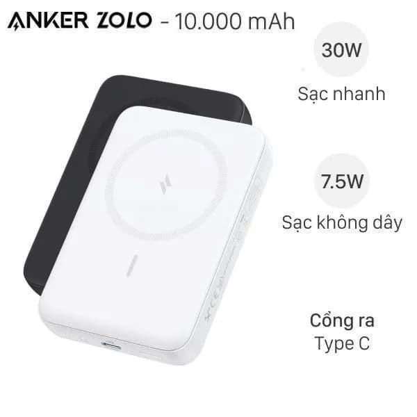 So sánh giá Pin sạc dự phòng Polymer 10000mAh Không dây Magnetic Type C PD 30W Anker Zolo A1684 rẻ nhất? - Ảnh 6
