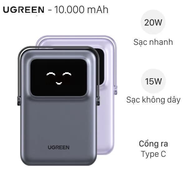So sánh giá Pin sạc dự phòng Polymer 10000mAh Không dây Magnetic Qi2 Type C PD 20W Ugreen Uno PB764 rẻ nhất? - Ảnh 3