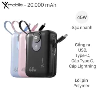 So sánh giá Pin sạc dự phòng Polymer 20000mAh Type C PD QC 3.0 22.5W Xmobile MH811 kèm Cáp Lightning và Type C rẻ nhất? - Ảnh 11