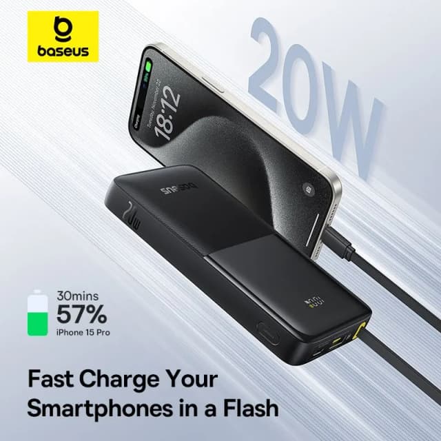 So sánh giá Pin sạc dự phòng Polymer 20000mAh Type C PD QC 3.0 20W Baseus Bipow 2 PPBD2-2W20 kèm Cáp Dây Rút Type C rẻ nhất? - Ảnh 9