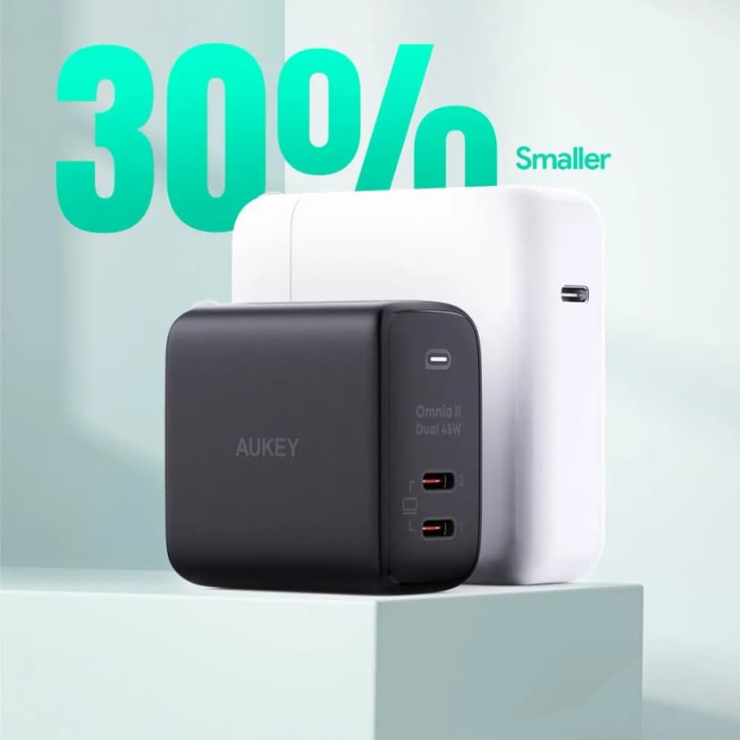 Sạc nhanh 2 cổng Type-C PD 45W Aukey PA-B4T Omnia - Đen - Giá rẻ nhất hôm nay - Ảnh 5