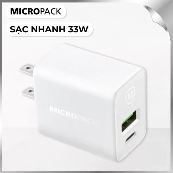 Sạc nhanh 2 cổng USB Type-C QC PD 33W MicroPack Power Server 33MWC233PD - Giá rẻ nhất hôm nay - Ảnh 1