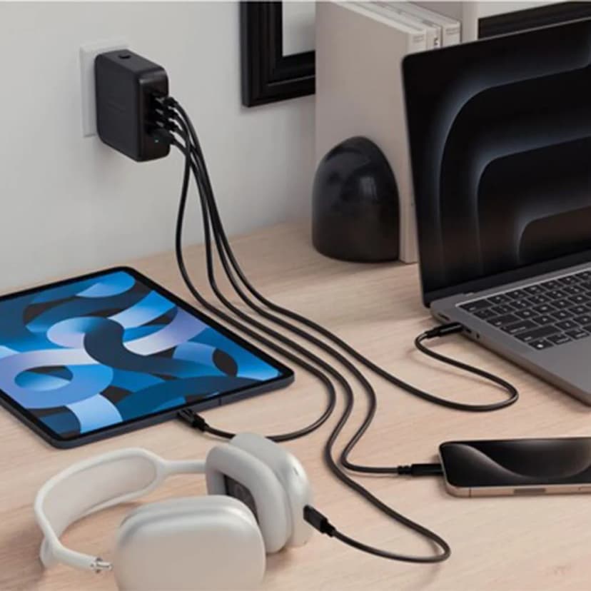 Sạc nhanh 4 cổng USB Type-C PD QC 3.0 GaN 100W HyperJuice HJ1002BKWWGL - Đen - Giá rẻ nhất hôm nay - Ảnh 2