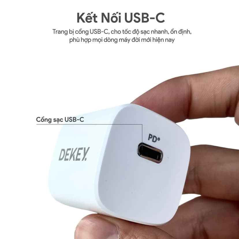 Sạc nhanh Type-C PD 20W Dekey Power Pioneer A2366 - Trắng - Giá rẻ nhất hôm nay - Ảnh 3