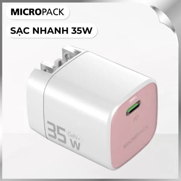 Sạc nhanh Type-C PD GaN 35W MicroPack Power Server 35 MWC135 - Hồng - Ảnh 11