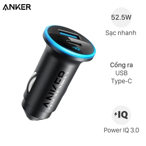 Sạc nhanh xe hơi 2 cổng USB Type-C 52.5W Anker A2735 - Ảnh 6