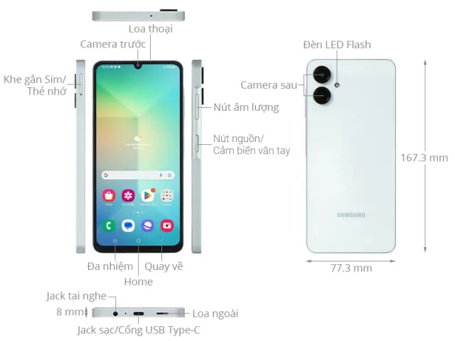 Điện thoại Samsung Galaxy A06 5G 6GB/128GB - 12