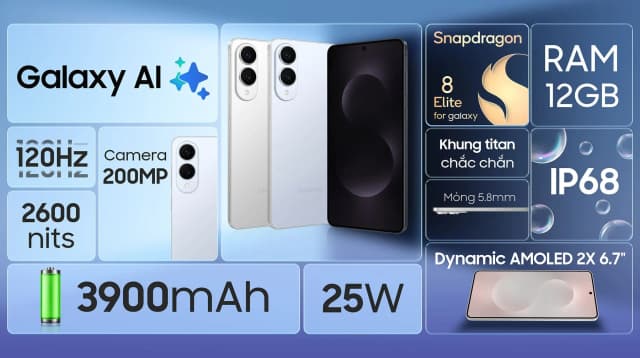 Điện thoại Samsung Galaxy S25 Edge 5G 12GB/256GB - 10