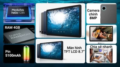 Máy tính bảng Samsung Galaxy Tab A9 4G 4GB/64GB - 7
