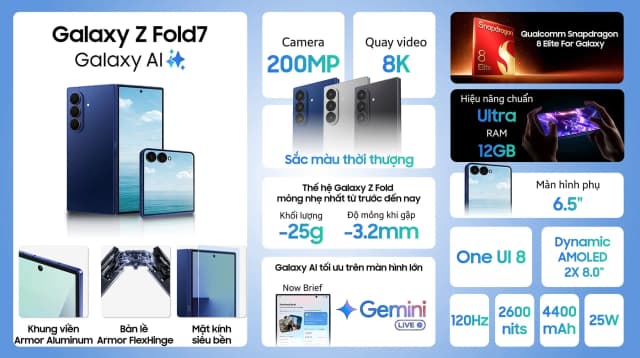 Điện thoại Samsung Galaxy Z Fold7 5G 12GB/256GB - 11