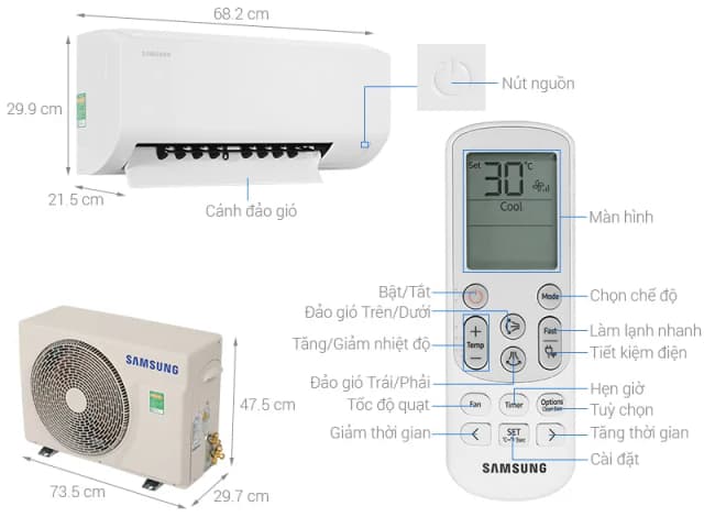 So sánh giá Máy lạnh Samsung Inverter 1 HP AR10DYHZAWKNSV rẻ nhất?