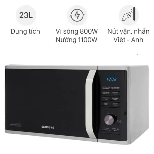 Lò vi sóng có nướng Samsung MG23K3575AS/SV-N 23 lít - Giá rẻ nhất hôm nay - Ảnh 3