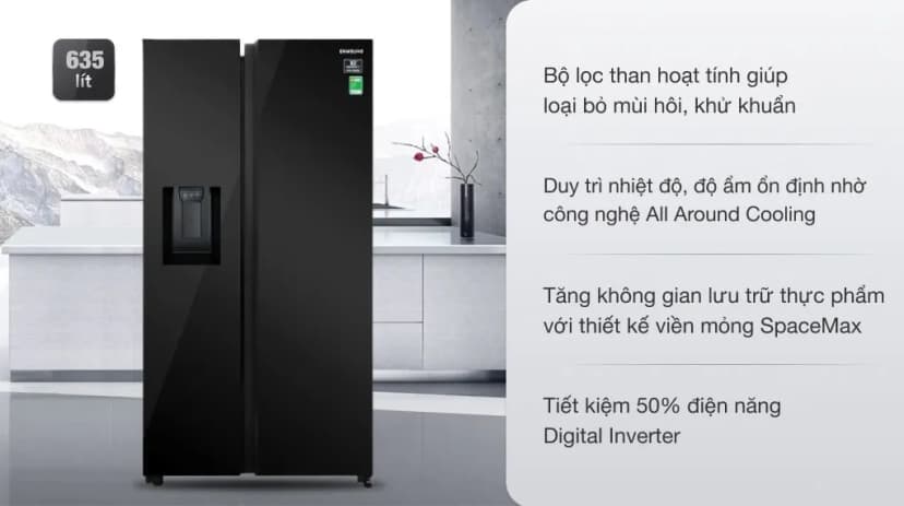 Tủ lạnh Samsung Inverter 635 lít Side By Side RS64R53012C/SV - Giá rẻ nhất hôm nay - Ảnh 2
