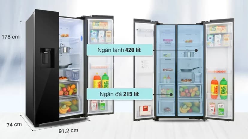 Tủ lạnh Samsung Inverter 635 lít Side By Side RS64R53012C/SV - Giá rẻ nhất hôm nay - Ảnh 9