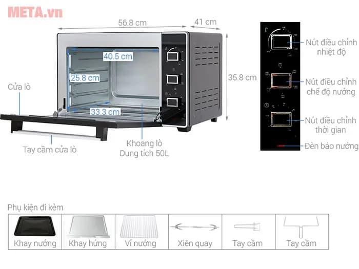 Lò nướng Sanaky VH5099S2D 50 lít - Giá rẻ nhất hôm nay - Ảnh 13