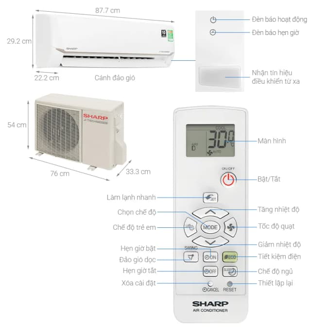 So sánh giá Máy lạnh Sharp Inverter 2 HP AH-X18CEWC rẻ nhất? - Ảnh 6