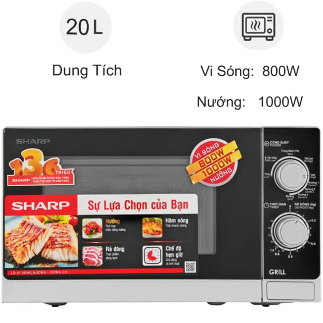 So sánh giá Lò vi sóng có nướng Sharp R-G222VN-S 20 lít rẻ nhất? - Ảnh 11