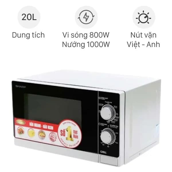 So sánh giá Lò vi sóng có nướng Sharp R-G222VN-S 20 lít rẻ nhất? - Ảnh 5