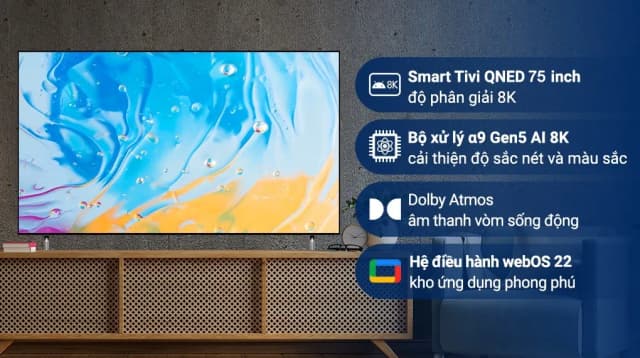 So sánh giá Smart Tivi QNED LG AI 8K 75 inch 75QNED99SQB rẻ nhất? - Ảnh 6