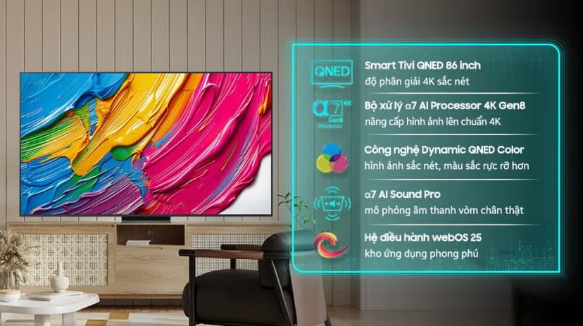 So sánh giá Smart Tivi QNED LG AI 4K 86 inch 86QNED81ASA - Tìm sản phẩm giá rẻ nhất - Ảnh 4